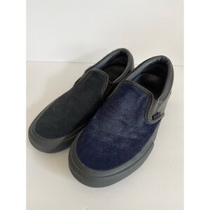 Vans Engineered Garments Vault Slip On Navy Black Calf Hair Mens 8